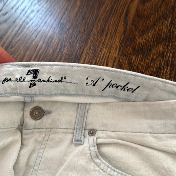 7 For All Mankind Jeans 30 A Pocket Flare Light Acid Wash Kendrick Lamar - Picture 4 of 5